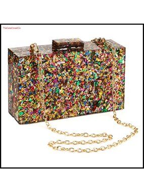 Acrylic Clutch Purses and Handbags for Women Geometric Evening Crossbody Bag